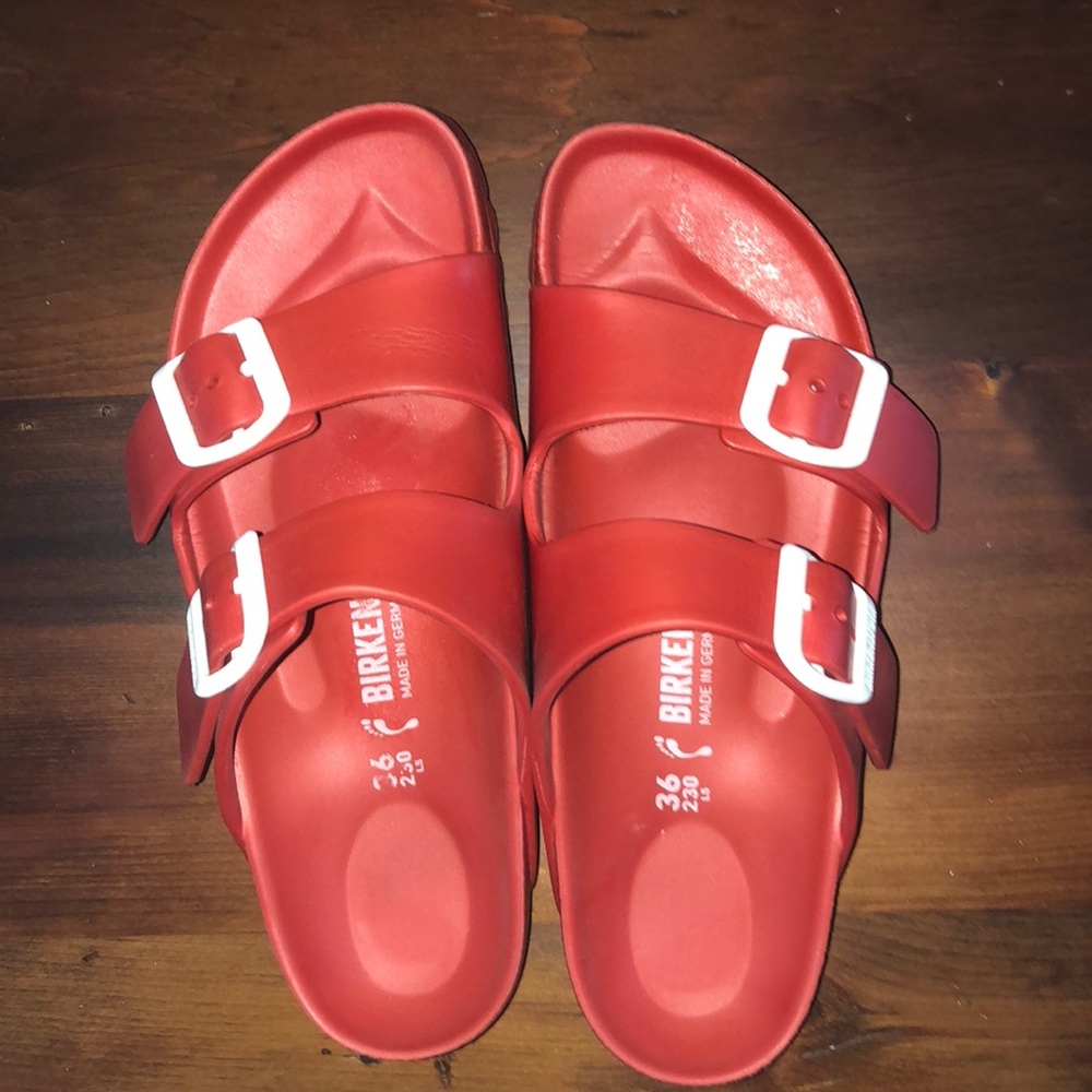 Red Arizona Birkenstock.  Size 36. US 5/5.5